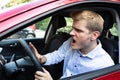 Angry Driver Pressing Horn Royalty Free Stock Photo