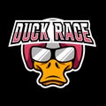 Angry duck rider mascot sport gaming esport logo template for streamer squad team club