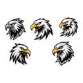 Angry eagle head vector eagle logo set Royalty Free Stock Photo