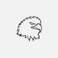 Angry eagle logo. vicious face Vector illustration with line art style fierce bird violent mascot