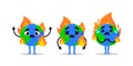 angry earth cute mascot illustration. mascot illustration about global warming