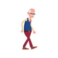 angry elderly man walking on street cartoon vector