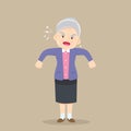 Angry elderly woman scolding