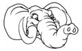 Angry Elephant Cartoon Animal Sports Mascot