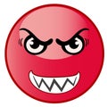 Angry emoticon, emoji, red smiley - vector illustration Royalty Free Stock Photo