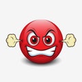 Angry emoticon, emoji, smiley - vector illustration