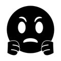 Angry emoticon funny pictogram