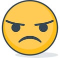 Angry emoticon. Isolated emoticon.