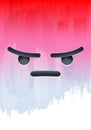 Angry Emotion Face on paint background vector illustration