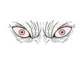 Angry eyes looking draw Royalty Free Stock Photo