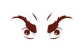 Angry eyes, Stern looking eyes, vector illustration
