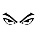 Angry eyes vector human gesture Royalty Free Stock Photo