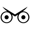 Angry eyes vector human gesture Royalty Free Stock Photo