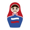Aggressive russian matryoshka doll icon vector