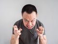 Angry face of asian man portrait. Royalty Free Stock Photo