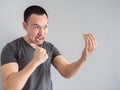 Angry face of asian man portrait. Royalty Free Stock Photo