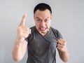 Angry face of asian man portrait. Royalty Free Stock Photo