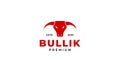 Angry face bull red with horn logo design icon mascot vintage