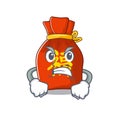 Angry face chinese money bag Scroll cartoon character design