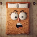 Angry Cartoon Character Bedspread In Photorealistic Style