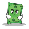 Angry face Dollar character cartoon style Royalty Free Stock Photo