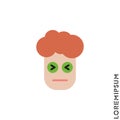 Angry face emoji boy, man icon vector. Sad face emoticon symbol. color style sign for mobile concept and web design. Angry face Royalty Free Stock Photo