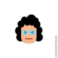 Angry face emoji girl, woman icon vector. Sad face emoticon symbol. style sign for mobile concept and web design. Angry face Royalty Free Stock Photo