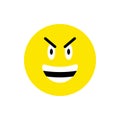 Angry face Emoji icon. Funny Emoticon circle symbol. Angry, devil and Sarcastic Face. For mobile keyboard app, messenger Royalty Free Stock Photo