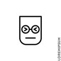 Angry face emoji icon vector. Sad face emoticon symbol. Linear style sign for mobile concept and web design. Angry face symbol Royalty Free Stock Photo