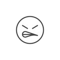 Angry face emoji line icon Royalty Free Stock Photo