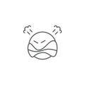 Angry face emoji vector icon isolated on white background Royalty Free Stock Photo