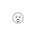 Angry face emoji vector icon isolated on white background Royalty Free Stock Photo