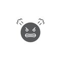 Angry face emoji vector icon isolated on white background Royalty Free Stock Photo