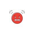 Angry face emoji vector icon isolated on white background Royalty Free Stock Photo