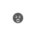 Angry face emoji vector icon isolated on white background Royalty Free Stock Photo