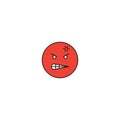 Angry face emoji vector icon symbol isolated on white background Royalty Free Stock Photo