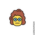 Angry face emoji yellow girl, woman icon vector. Sad face emoticon symbol. style sign for mobile concept and web design. Angry Royalty Free Stock Photo