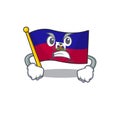 Angry face flag haiti Scroll cartoon character design