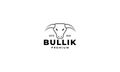 Angry face head bull line longhorn logo design icon Royalty Free Stock Photo