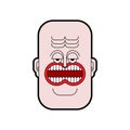 Angry face isolated. grumpy head man. vector illustration