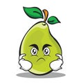 Angry face pear character cartoon