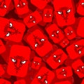 Angry face red pattern seamless. Evil emotion background. Dissatisfied head texture Royalty Free Stock Photo