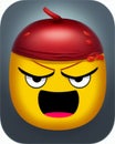 Angry/ FedUp Emoji, a fruit is FedUp and is shouting Royalty Free Stock Photo