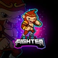 The angry fighter monkey esport mascot design