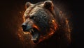 angry fire bear art Royalty Free Stock Photo