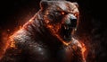 angry fire bear art