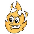 Angry fire emoticon doodle kawaii. doodle icon image