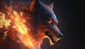 Angry fire wolf 3d art Royalty Free Stock Photo