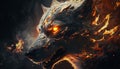 Angry fire wolf 3d art Royalty Free Stock Photo