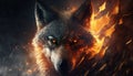 Angry fire wolf 3d art Royalty Free Stock Photo
